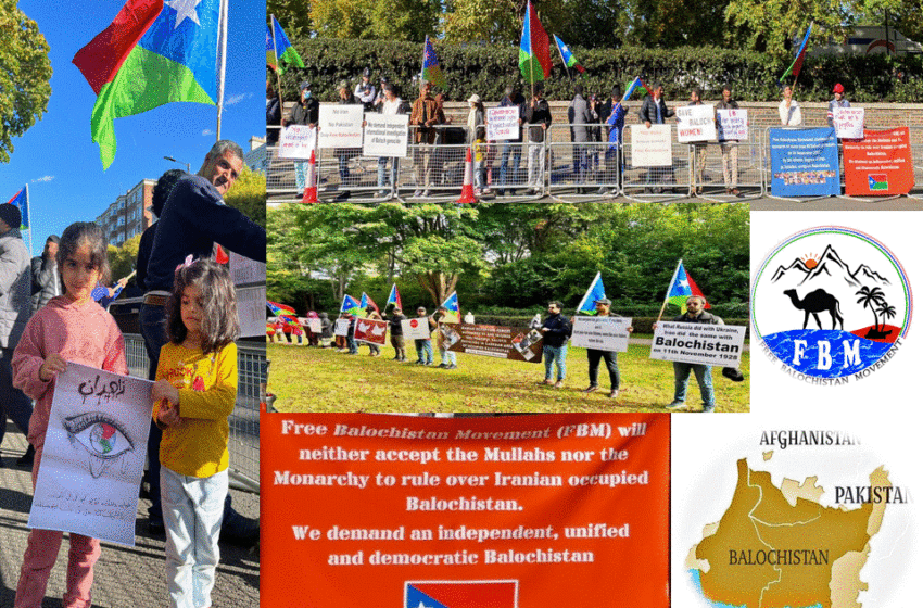  F B M Germany and UK branches protested against Iran’s atrocities in Balochistan
